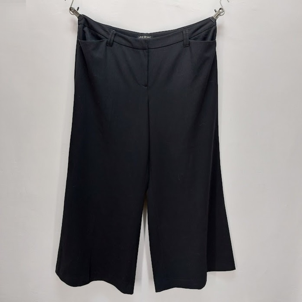 Lane Bryant Wide Leg Trousers Women's 20 Black Career Workwear Stretch Pants